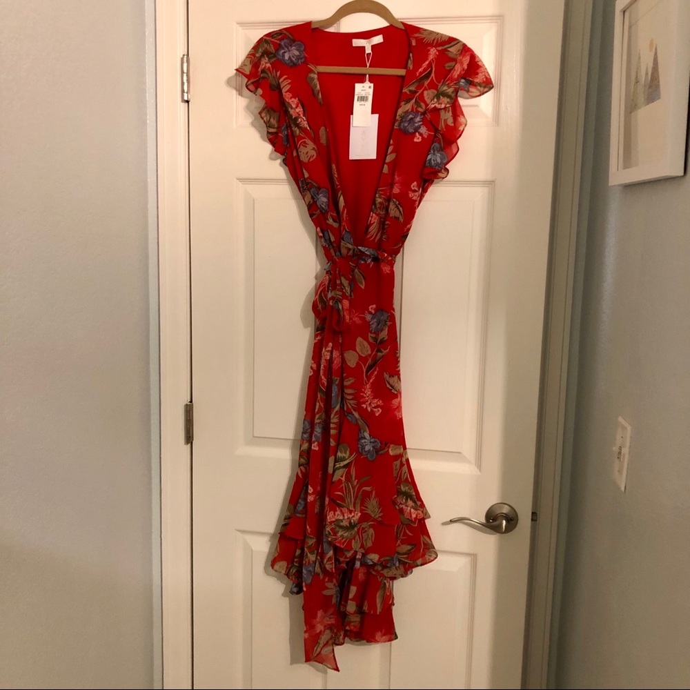WAYF Red Wrap Dress - NWT